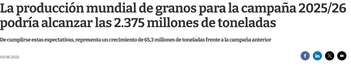 Producción mundial de granos